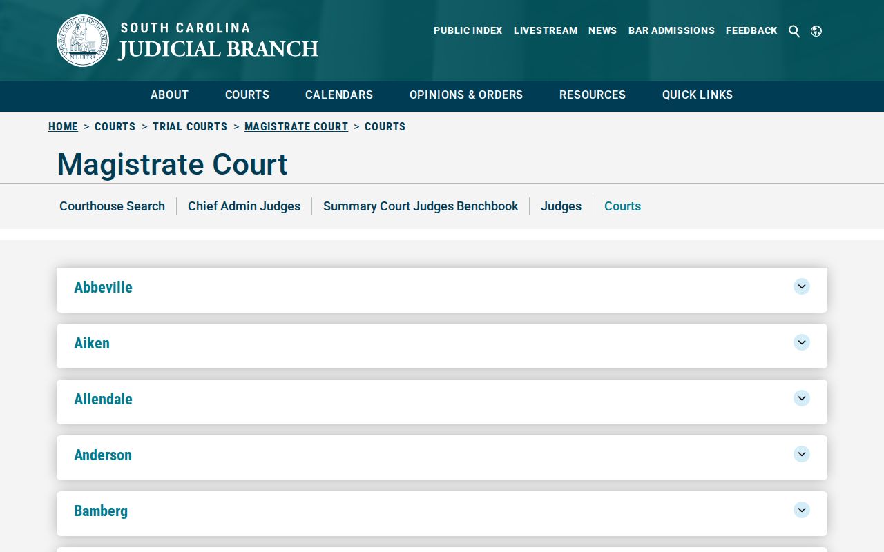 McCormick County Magistrate and Bond Court contacts for bench warrants