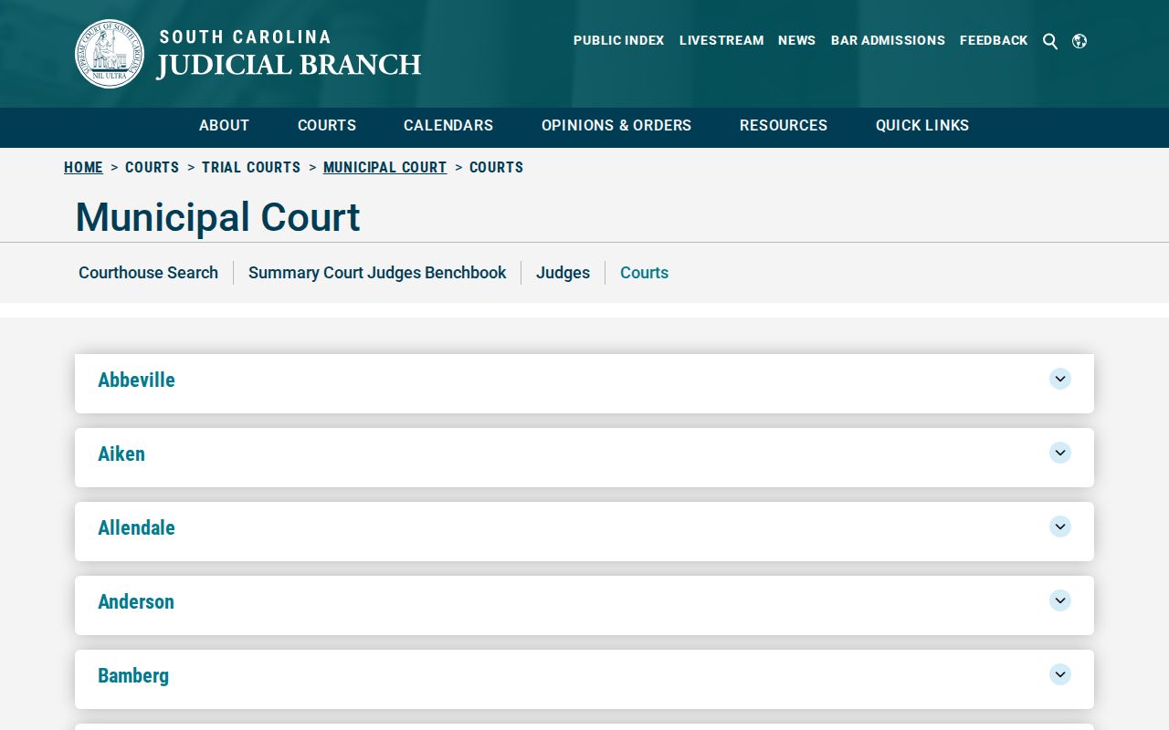 McCormick County municipal court roster status for warrant records