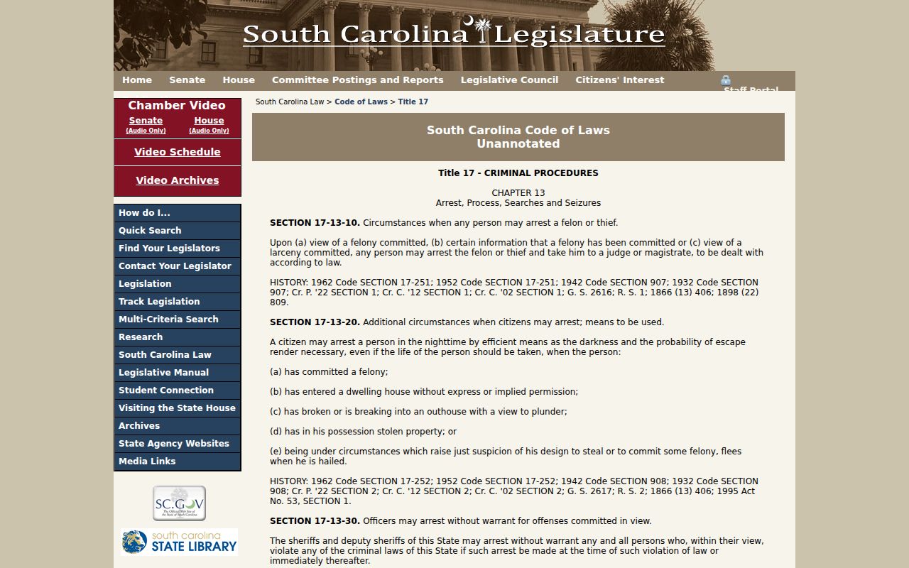 McCormick County arrest warrant process under South Carolina law